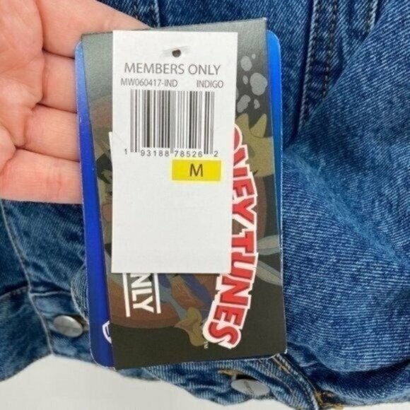 Members Only Looney Tunes Space Jam Denim Jean Bugs Bunny Medium Jacket NWT - Picture 5 of 12